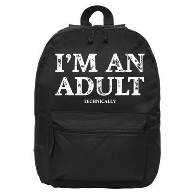 Im An Adult Technically Funny 18th Birthday Gift 16 in Basic Backpack