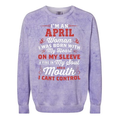 I'm An April Wo Queen Born In April Colorblast Crewneck Sweatshirt