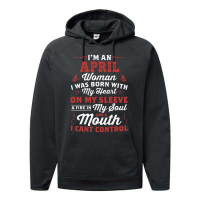 I'm An April Wo Queen Born In April Performance Fleece Hoodie