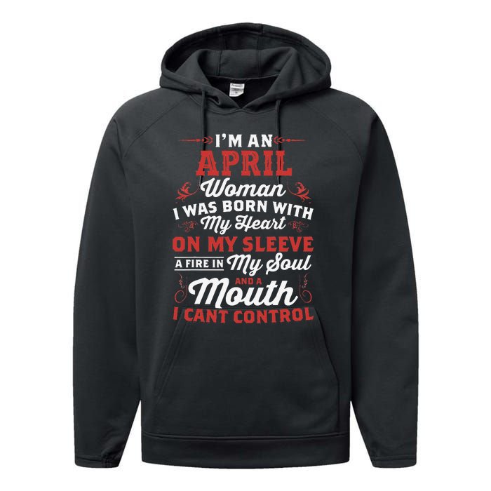 I'm An April Wo Queen Born In April Performance Fleece Hoodie