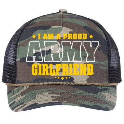 I Am A Proud Army Friend Patriotic Pride Military Couple Cute Gift Retro Rope Trucker Hat Cap