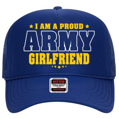 I Am A Proud Army Friend Patriotic Pride Military Couple Cute Gift High Crown Mesh Back Trucker Hat