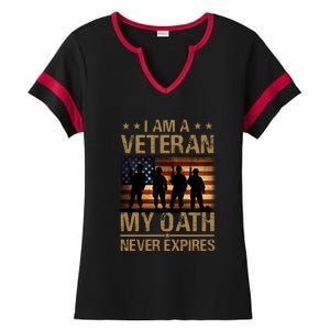 I Am A Veteran Ladies Halftime Notch Neck Tee