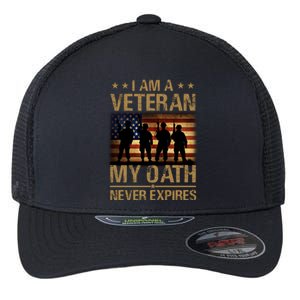 I Am A Veteran Flexfit Unipanel Trucker Cap