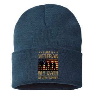 I Am A Veteran Sustainable Knit Beanie