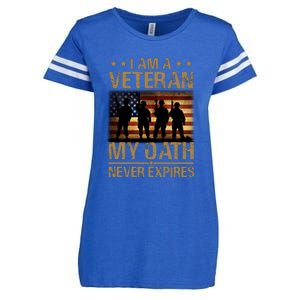 I Am A Veteran Enza Ladies Jersey Football T-Shirt