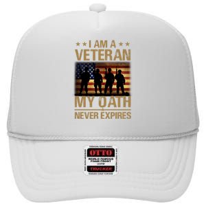 I Am A Veteran High Crown Mesh Back Trucker Hat