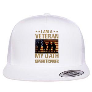 I Am A Veteran Flat Bill Trucker Hat