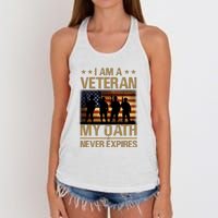 I Am A Veteran Women's Knotted Racerback Tank