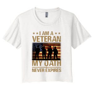 I Am A Veteran Women's Crop Top Tee