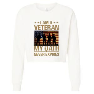 I Am A Veteran Cropped Pullover Crew