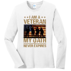 I Am A Veteran Ladies Long Sleeve Shirt