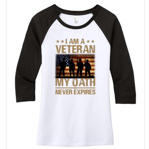 I Am A Veteran Women's Tri-Blend 3/4-Sleeve Raglan Shirt