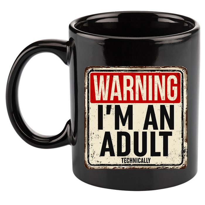 IM An Adult Technically Funny 18th Birthday 18 Year Old 11oz C Handle Ceramic Mug