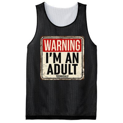 IM An Adult Technically Funny 18th Birthday 18 Year Old Mesh Reversible Basketball Jersey Tank