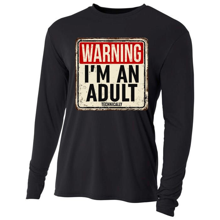 IM An Adult Technically Funny 18th Birthday 18 Year Old Cooling Performance Long Sleeve Crew