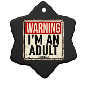 IM An Adult Technically Funny 18th Birthday 18 Year Old Ceramic Star Ornament