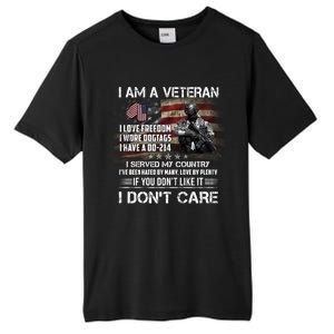 I Am A Veteran I Love Freedom My Country Funny Veteran Gift Tall Fusion ChromaSoft Performance T-Shirt