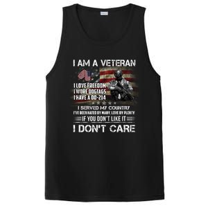 I Am A Veteran I Love Freedom My Country Funny Veteran Gift PosiCharge Competitor Tank