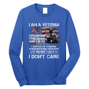 I Am A Veteran I Love Freedom My Country Funny Veteran Gift Long Sleeve Shirt