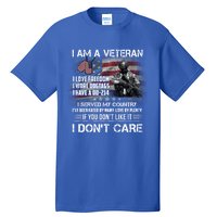 I Am A Veteran I Love Freedom My Country Funny Veteran Gift Tall T-Shirt