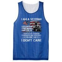 I Am A Veteran I Love Freedom My Country Funny Veteran Gift Mesh Reversible Basketball Jersey Tank