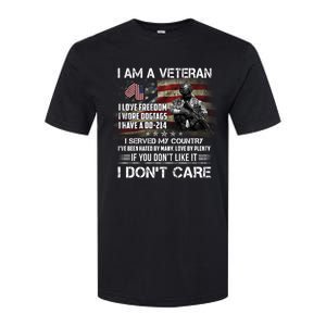 I Am A Veteran I Love Freedom My Country Funny Veteran Gift Softstyle CVC T-Shirt