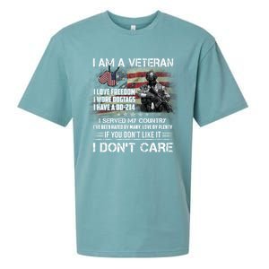 I Am A Veteran I Love Freedom My Country Funny Veteran Gift Sueded Cloud Jersey T-Shirt