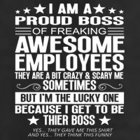 I Am A Proud Boss Of Freaking Awesome Employees Funny Boss Gift 7 Panel Mesh Trucker Snapback Hat