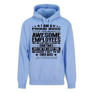 I Am A Proud Boss Of Freaking Awesome Employees Funny Boss Gift Unisex Surf Hoodie