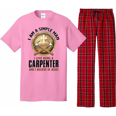 I Am A Simple Man I Love Being A Carpenter Believe In Jesus Pajama Set