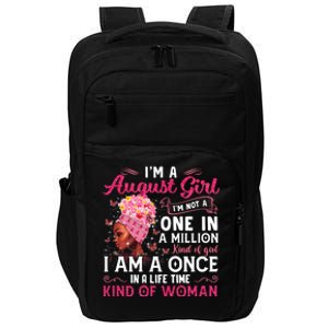 Im A August Afro Black Queen Leo Virgo Birthday Meaningful Gift Impact Tech Backpack