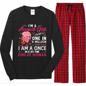 Im A August Afro Black Queen Leo Virgo Birthday Meaningful Gift Long Sleeve Pajama Set