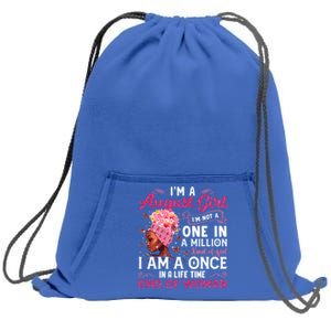 Im A August Afro Black Queen Leo Virgo Birthday Meaningful Gift Sweatshirt Cinch Pack Bag