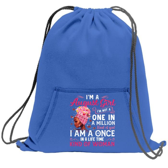 Im A August Afro Black Queen Leo Virgo Birthday Meaningful Gift Sweatshirt Cinch Pack Bag