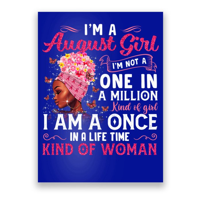 Im A August Afro Black Queen Leo Virgo Birthday Meaningful Gift Poster