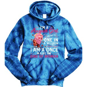 Im A August Afro Black Queen Leo Virgo Birthday Meaningful Gift Tie Dye Hoodie