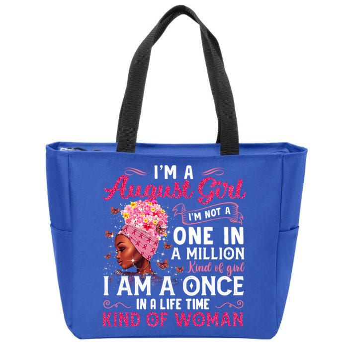 Im A August Afro Black Queen Leo Virgo Birthday Meaningful Gift Zip Tote Bag