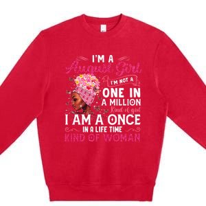 Im A August Afro Black Queen Leo Virgo Birthday Meaningful Gift Premium Crewneck Sweatshirt