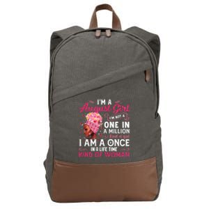 Im A August Afro Black Queen Leo Virgo Birthday Meaningful Gift Cotton Canvas Backpack