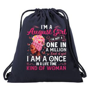 Im A August Afro Black Queen Leo Virgo Birthday Meaningful Gift Drawstring Bag