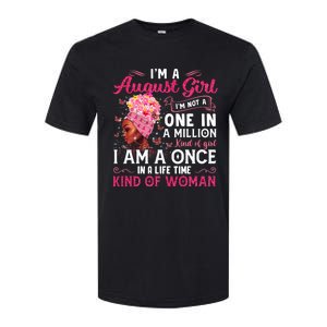 Im A August Afro Black Queen Leo Virgo Birthday Meaningful Gift Softstyle CVC T-Shirt