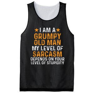 I Am A Grumpy Old Man My Level Of Sarcasm Mesh Reversible Basketball Jersey Tank