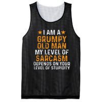 I Am A Grumpy Old Man My Level Of Sarcasm Mesh Reversible Basketball Jersey Tank