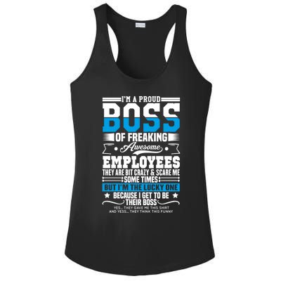 I Am A Proud Boss Of Freaking Awesome Employees Boss Meaningful Gift Ladies PosiCharge Competitor Racerback Tank