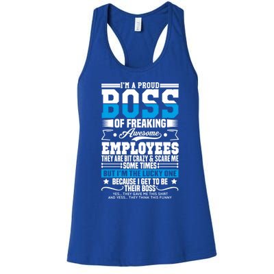 I Am A Proud Boss Of Freaking Awesome Employees Boss Meaningful Gift Women's Racerback Tank