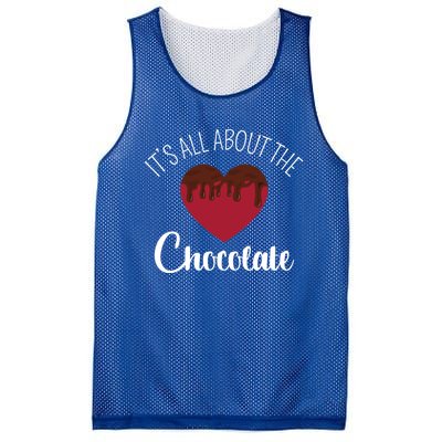 It's All About The Chocolate Funny Valentine's Heart Shape Gift Mesh Reversible Basketball Jersey Tank