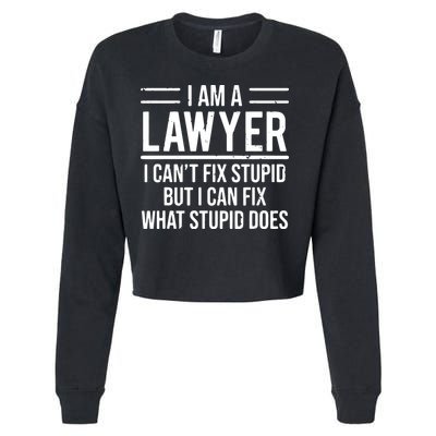 I Am A Lawyer I Cant Fix Stupid Funny Attorney Cropped Pullover Crew
