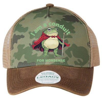 I Am A Conduit For Nonsense Funny Frog Legacy Tie Dye Trucker Hat