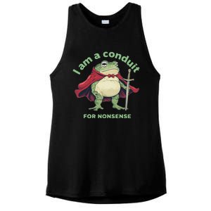 I Am A Conduit For Nonsense Funny Frog Ladies PosiCharge Tri-Blend Wicking Tank